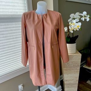 Chicos, faux leather, long jacket in blush